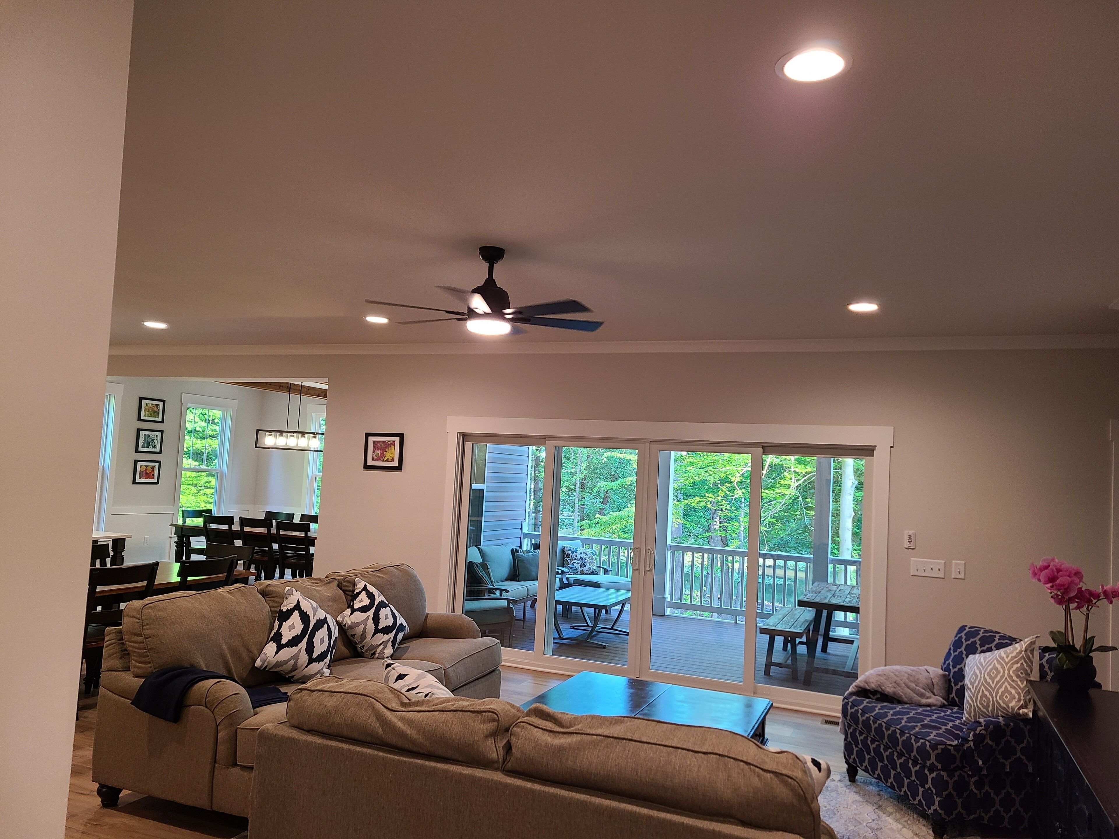 Smart TV, fireplace, video games, foosball