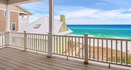 Gulf Front with Private Beach! Walk to Alys & Rosemary! 6 Bikes Included