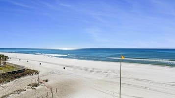 On the beach, white sand