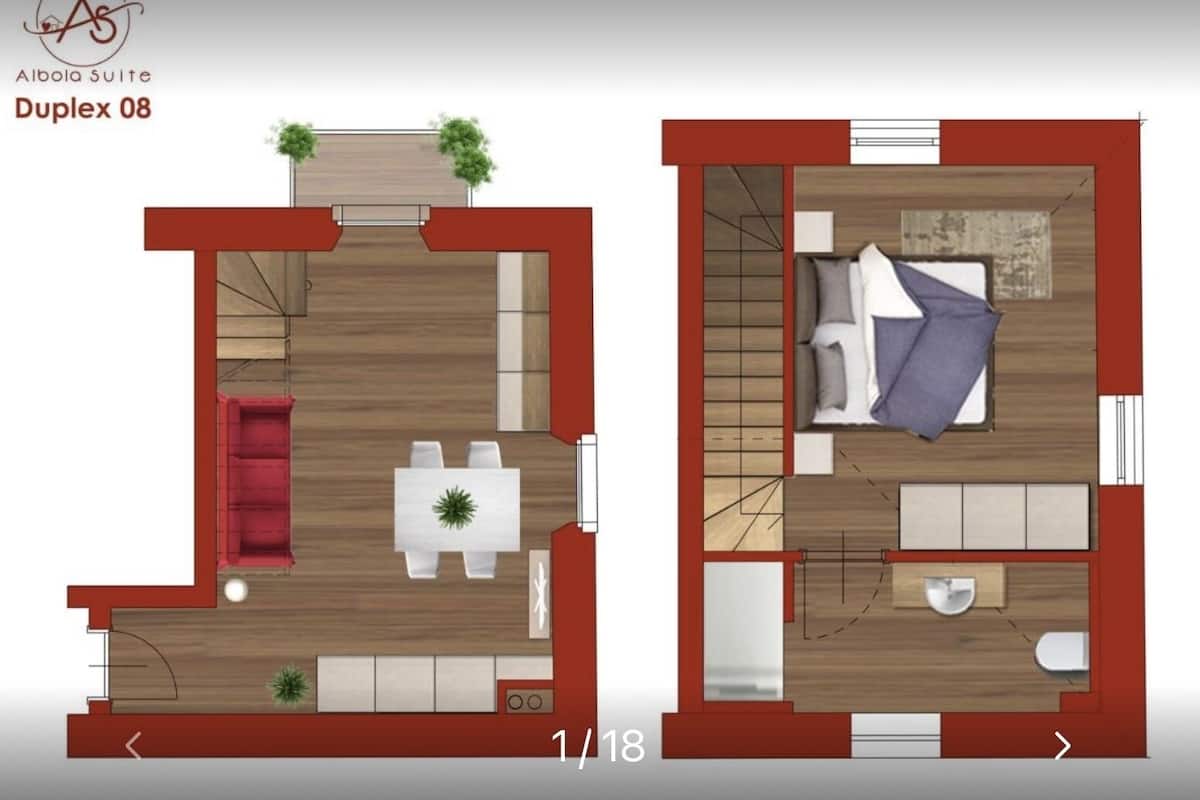 Dúplex | 1 habitación, ropa de cama de alta calidad, edredón y escritorio