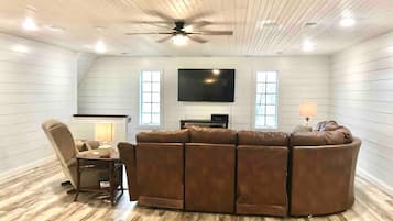Smart TV, DVD player, books, video library