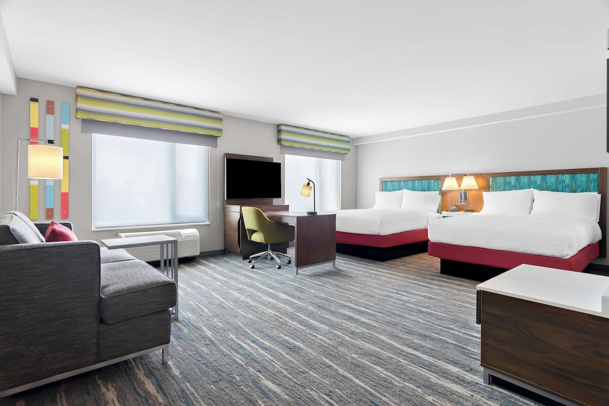 In-room safe, desk, laptop workspace, blackout drapes