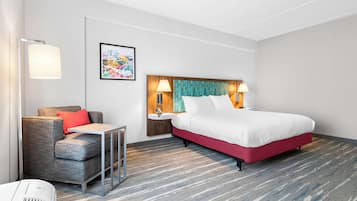 In-room safe, desk, laptop workspace, blackout curtains