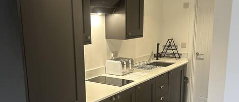 Apartment | Private kitchen | Fridge, microwave, oven, stovetop