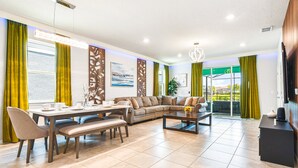 Living area - 7BR Lake View Villa Pool Spa - Solterra Resort (Davenport)