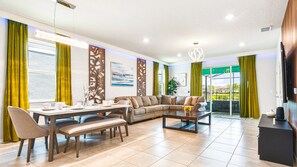 Living area - 7BR Lake View Villa Pool Spa - Solterra Resort (Davenport)