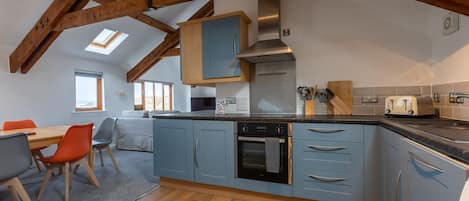 Fridge, dishwasher, electric kettle, toaster