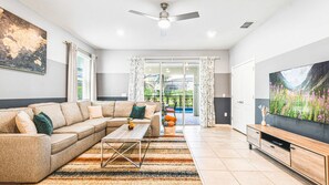 House, Multiple Beds, Pool Access, Pool View (7271OL Solterra) | Living area - 7BR Solterra Resort - Newly Renovated Home w Pool (Davenport)