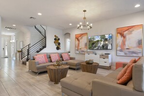 Hus, flere senger, adgang til basseng, bassengutsikt (547MB BV) | Oppholdsområde