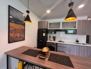 Fridge, microwave, stovetop, coffee/tea maker - NEW LISTING! Stylish Loft Apartment. All the Amenities in El Poblado, Medellin! (Medellín)