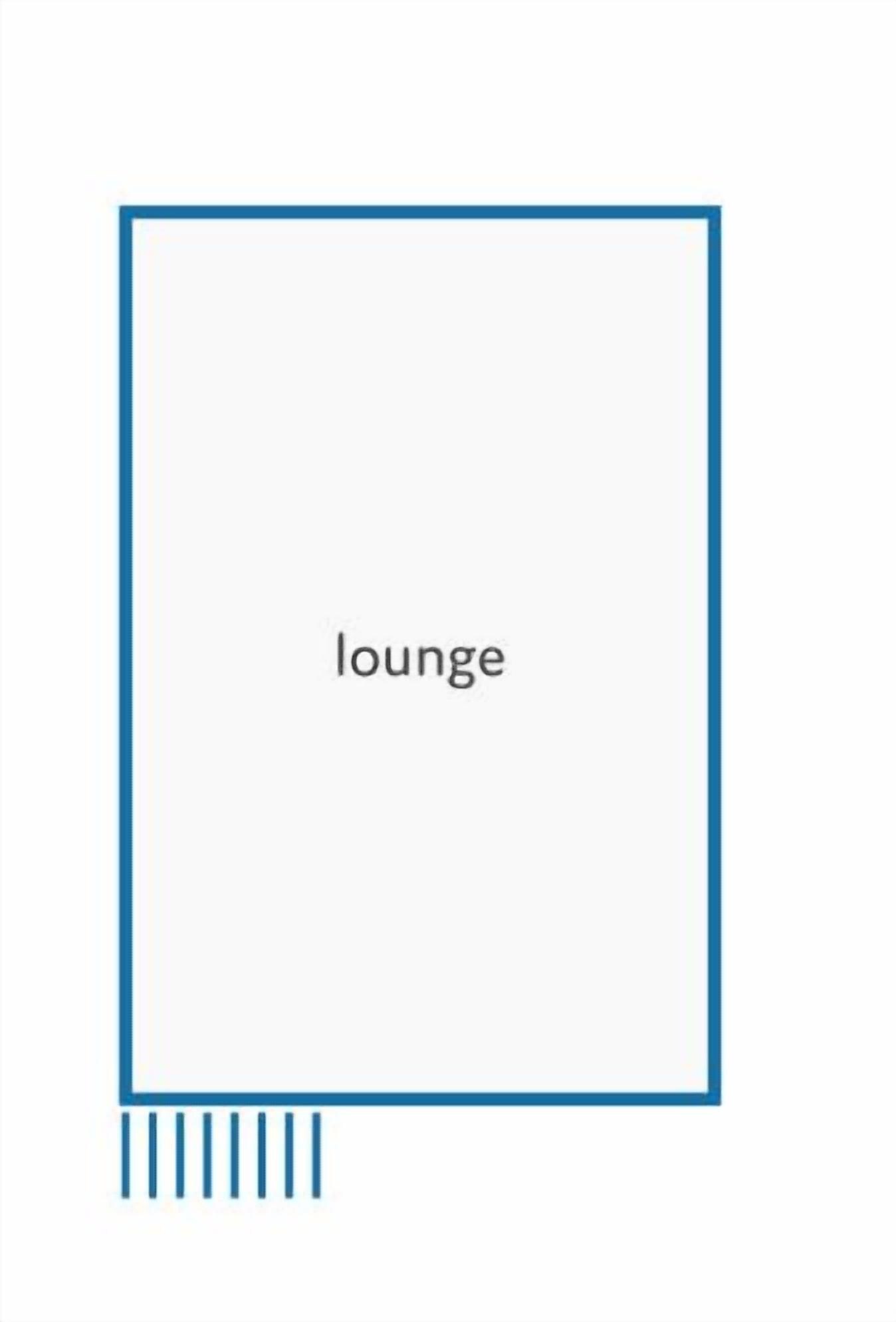 Un simple espace de détente avec un seul mot, «lounge», inscrit au centre.