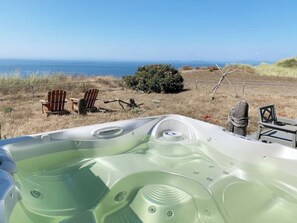 Outdoor spa tub - Perch - West Beach Point: Panoramic view home w/Hot Tub! Pet Friendly! (Oak Harbor)
