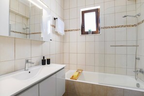 Hair dryer, towels