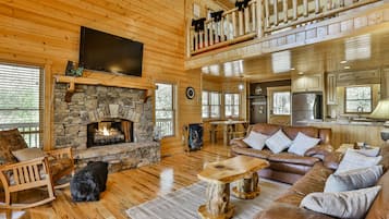 Smart TV, fireplace, video games, foosball