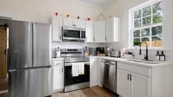 Fridge, microwave, oven