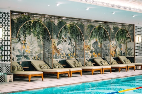 Indoor pool, open 6:00 AM to 10:30 PM, sun loungers