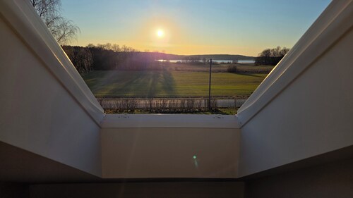 Attic Floor With Views Over Fields and sea