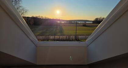 Attic Floor With Views Over Fields and sea