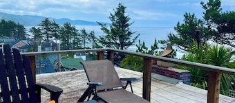 Sunset Serenade .  Oceanview Home with Rustic Charm • Walk to Beach