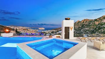 Piscine extérieure, piscine chauffée