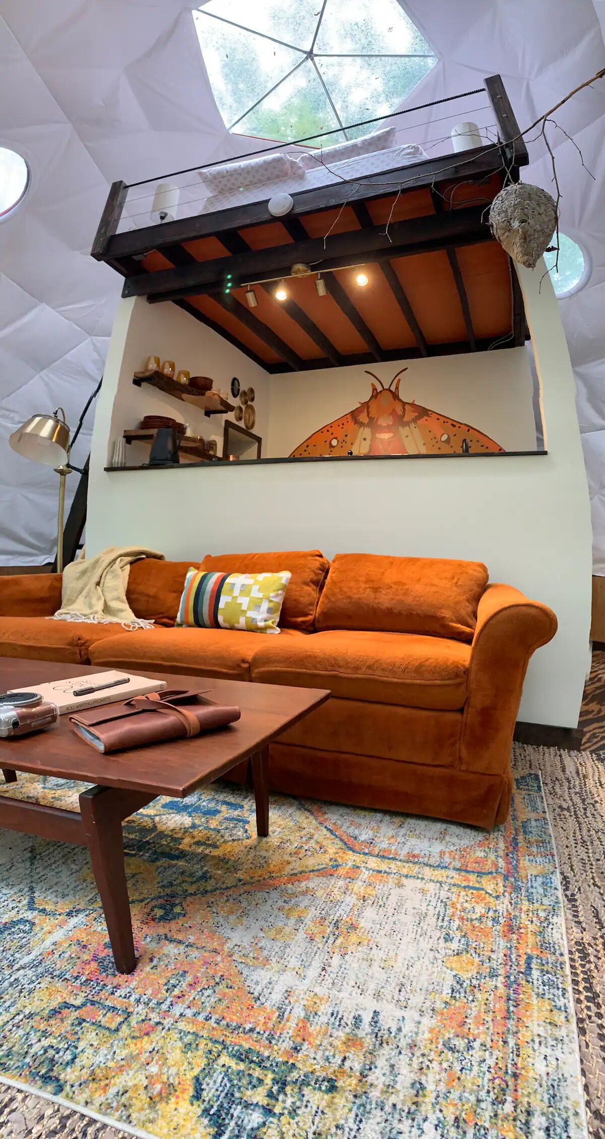 Fireplace, DVD player, books, video library