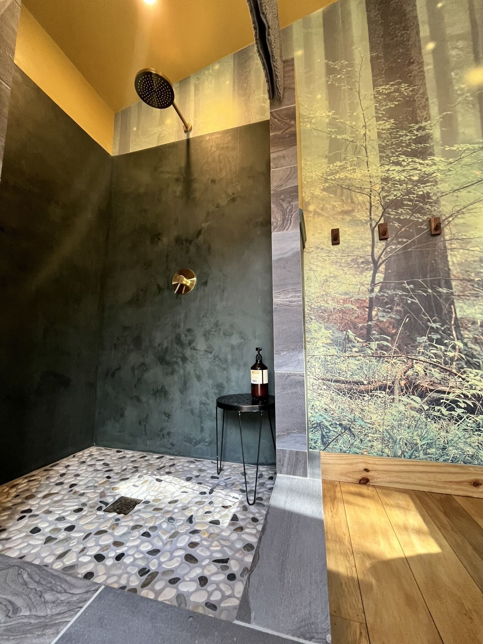 Shower, eco-friendly toiletries, hair dryer, towels