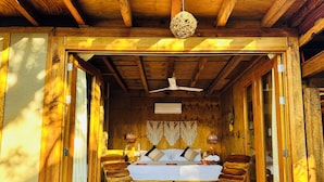Deluxe Cabin, 1 King Bed, Housekeeping, Pool View (ZICATELA) | Egyptian cotton sheets, premium bedding, Select Comfort beds - Hotel Cabañas y Glamping Punta Surf (Puerto Escondido)