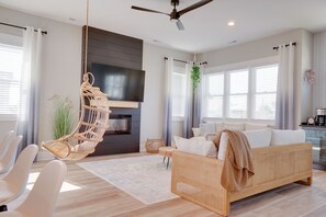 Smart TV - Bohemian Bliss by the Beach: Townhome w/ 5-min Walk to Beach & Free Golf Cart! (Carolina Beach)