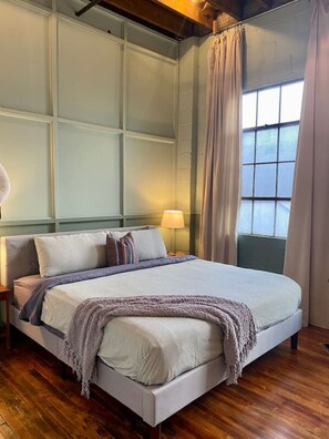 1 bedroom, desk, iron/ironing board, travel cot