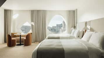 Hypo-allergenic bedding, minibar, in-room safe, blackout drapes