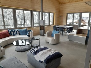 TV, fireplace - Very comfortable flat on 2 levels for 6 to 8 people, living room, kitchen area with dishwasher, 2 do (Grimentz)