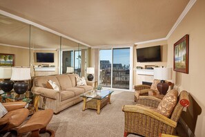 TV, fireplace, table football, ping pong - The One and Only D building top floor, south facing 1 bedroom unit at North Coast Village -D300 (Oceanside)