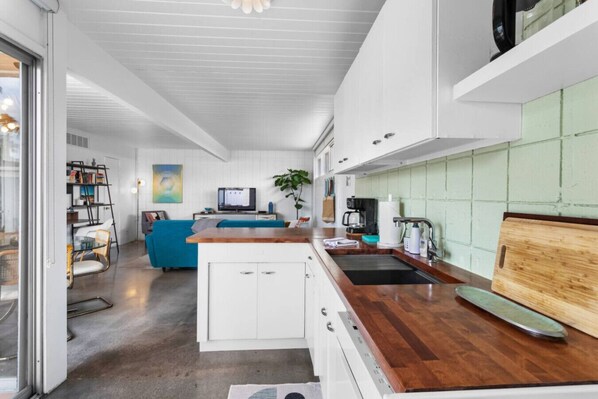 Fridge, microwave, oven, dishwasher - Mid-Century 1BR Bungalow At Famed Ocotillo Lodge (Palm Springs)