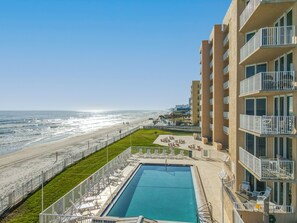 A heated pool - Oceanview Condo | Pool, Game Room, Walk to Flagler Fun (New Smyrna Beach)