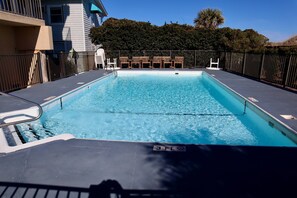Pool - Modern Oceanfront Condo | Steps to Beach & Boardwalk | Pool, Elevator, Private Beach Access (Carolina Beach)