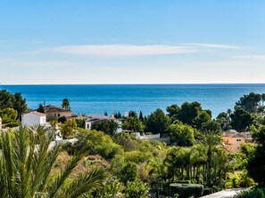 Utsikt mot strand/hav