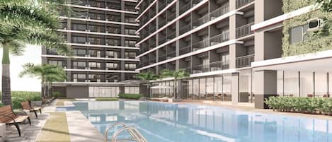 Outdoor pool, a heated pool