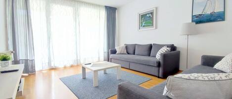 TV, DVD player, books