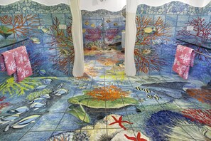 別墅, 海景 | 浴室 | 免費盥洗用品、吹風機、坐浴桶、毛巾