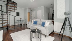 Living area - Two-level Apartment with Terrace | Workspace (Poznan)