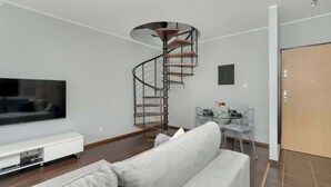 Living area - Two-level Apartment with Terrace | Workspace (Poznan)