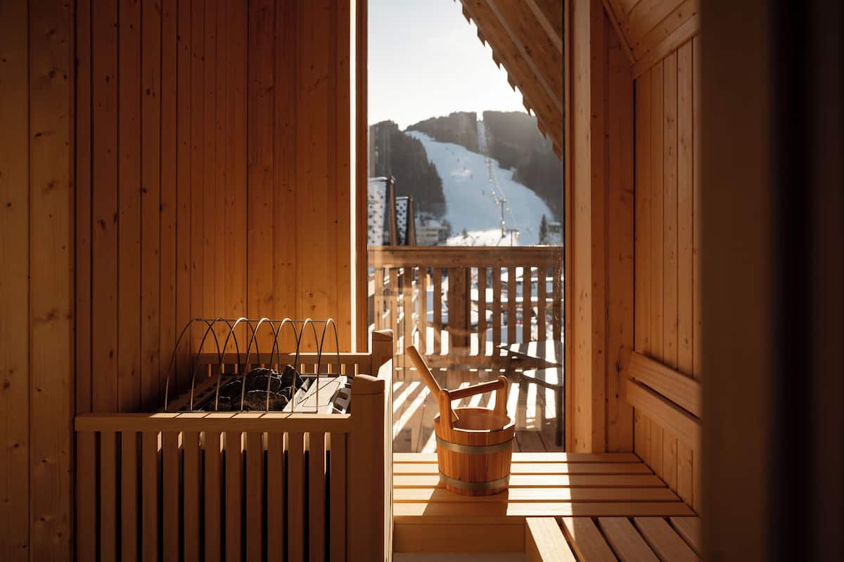 Suite, Sauna, Mountain View | 1 bedroom, hypo-allergenic bedding, in-room safe, laptop workspace