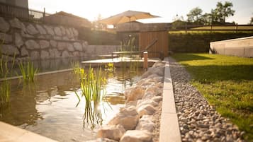Indoor pool, seasonal outdoor pool, pool umbrellas, sun loungers