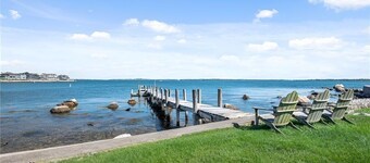 Oceanfront home with private dock & large yard

