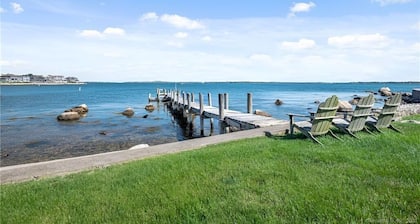 Oceanfront home with private dock & large yard