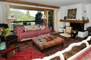 Télévision, cheminée, lecteur de DVD