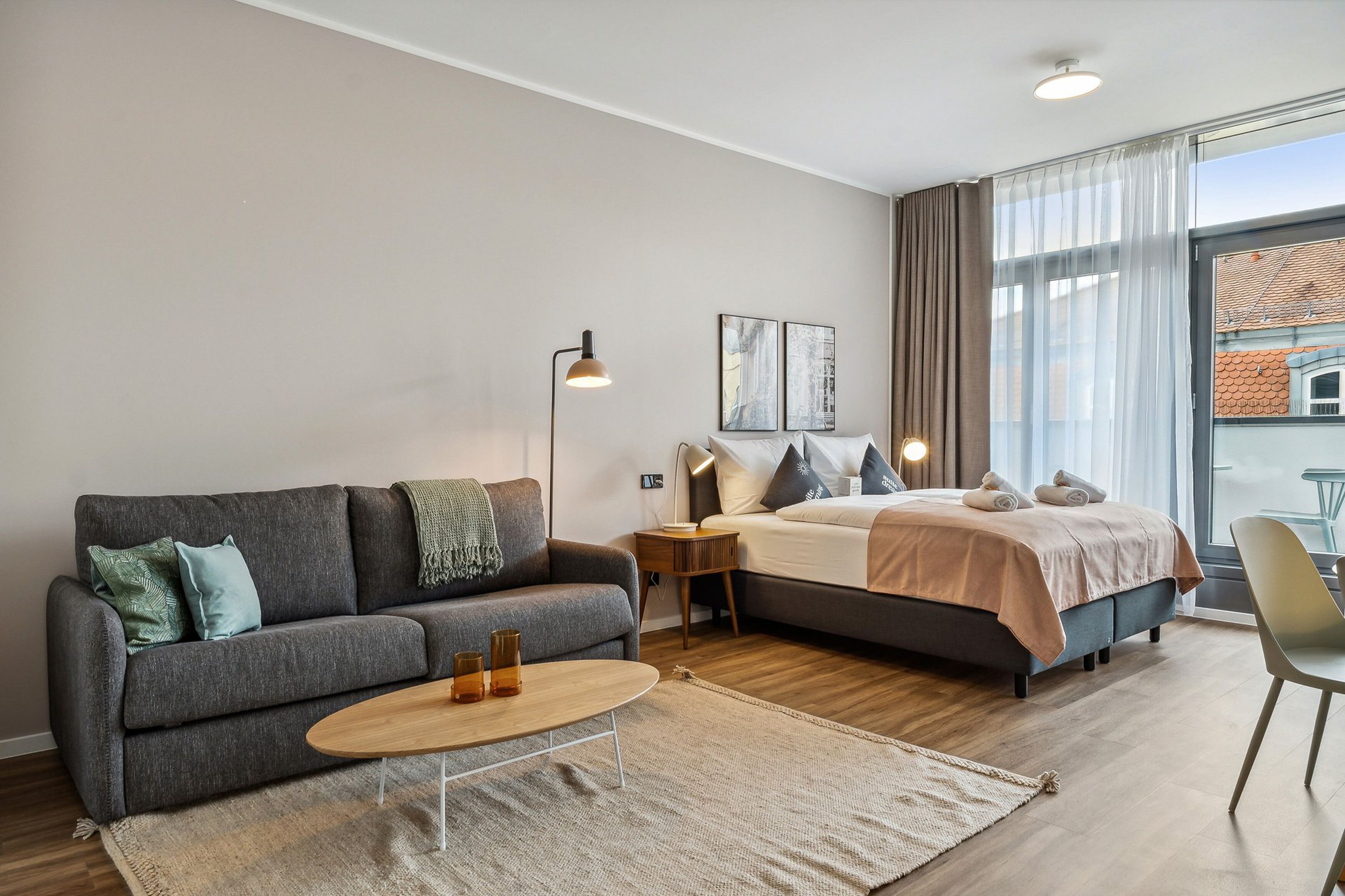 Comfort suite with sofa bed & balcony | Individually decorated, individually furnished, desk, laptop workspace