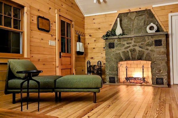 wood burning fireplace