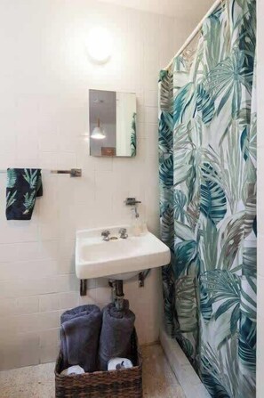 Shower, hair dryer, towels, shampoo - Cute apartment in Condesa (Ciudad de México)