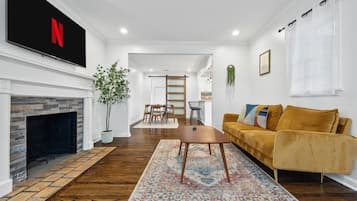 TV, fireplace, offices